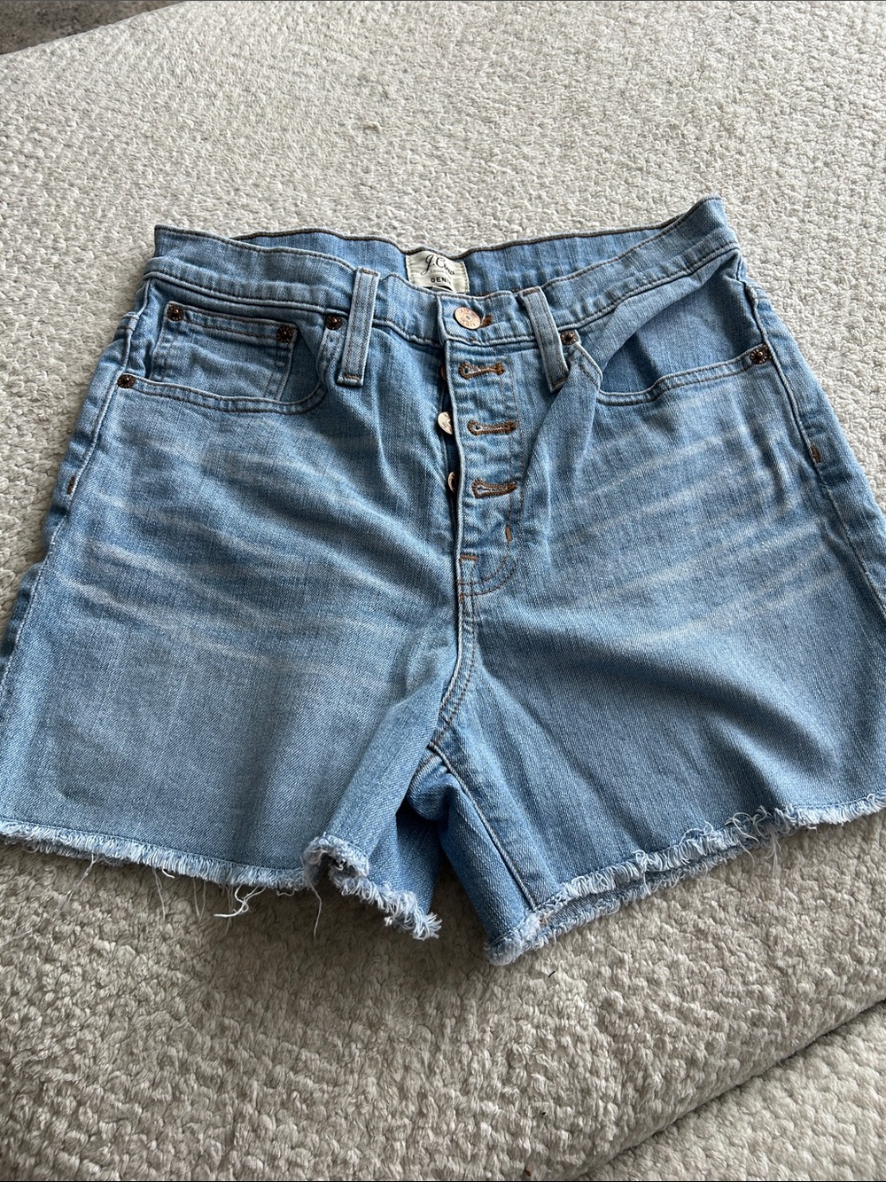 J. Crew Light Blue Button-Fly Denim Shorts
